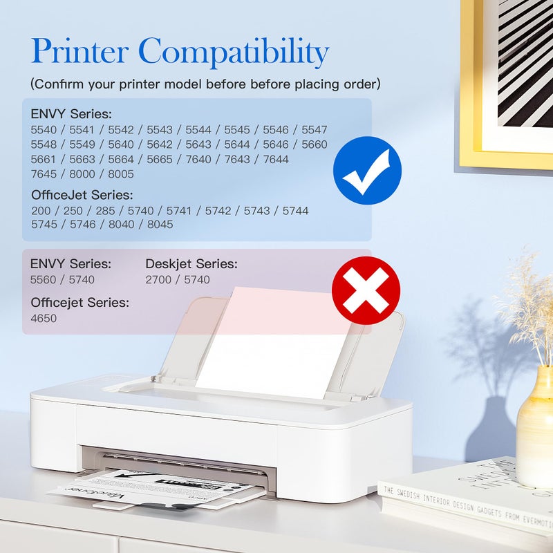 Valuetoner 62XL Ink Cartridges Black for HP Ink 62 for HP 62XL Black Ink Cartridges Work with Envy 7640 7645 5660 5540 5544 5640 7644 OfficeJet 200 250 280 OfficeJet 5740 5741 8040 Series (2-Black) - Image 2